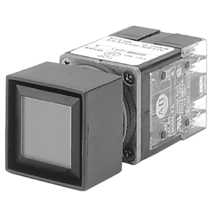 800MB-CA4 - 800MB Momentary Contact Push Button Units, Non-Illuminated, Black Bezel, Flush Head, Gray, No Contacts, Stab Terminals