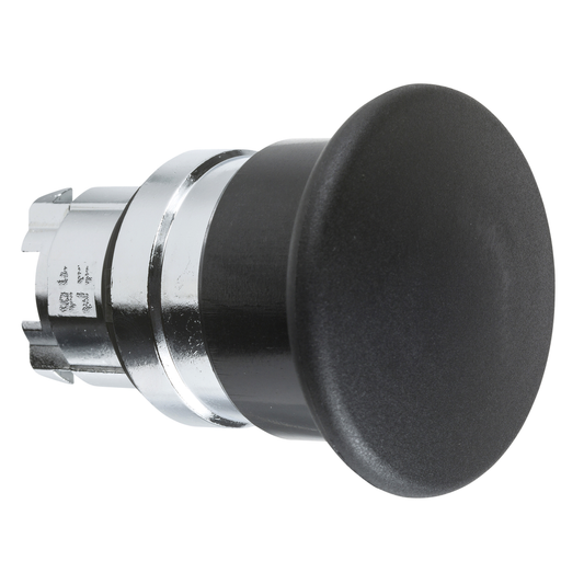 ZB4BC2 - Head for non illuminated pushbutton, Harmony XB4, mushroom 40mm, metal, black, 22mm, spring return