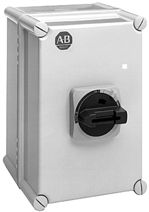 194E-KA20-NP-NP - IEC Load Switch, NEMA Type 3/4/4X - IP66 Non-Metallic - Base / DIN Rail, Handle Color:Grey / Black, 25A, 3 Poles