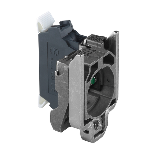 ZB4BZ1025 - Bloque de contacto simple con collar de fijación al cuerpo, Harmony XB4, metal, terminal de abrazadera de resorte, 1NC