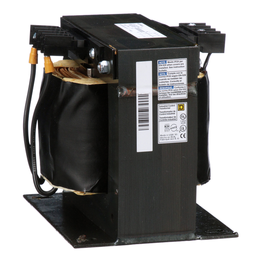 9070T1500D50 - Transformer, Type T, industrial control, 1500VA, 1 phase, 240/416/480/600V primary, 99/120/130V secondary, 115C rise