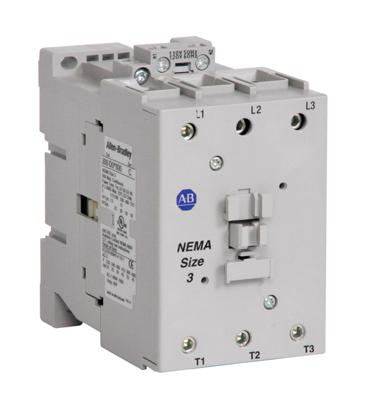 300-DODJ930 - 300 NEMA Contactor, NEMA Size 3, Open, 24V DC w/Integrated Diode, Three Poles, 1 N.O. Auxiliary Contact