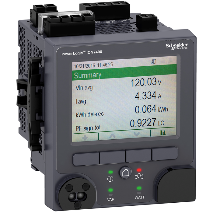 METSEION7410 - PowerLogic ION7410 LV DC - Panel mount meter - display - optical port and 2 puls