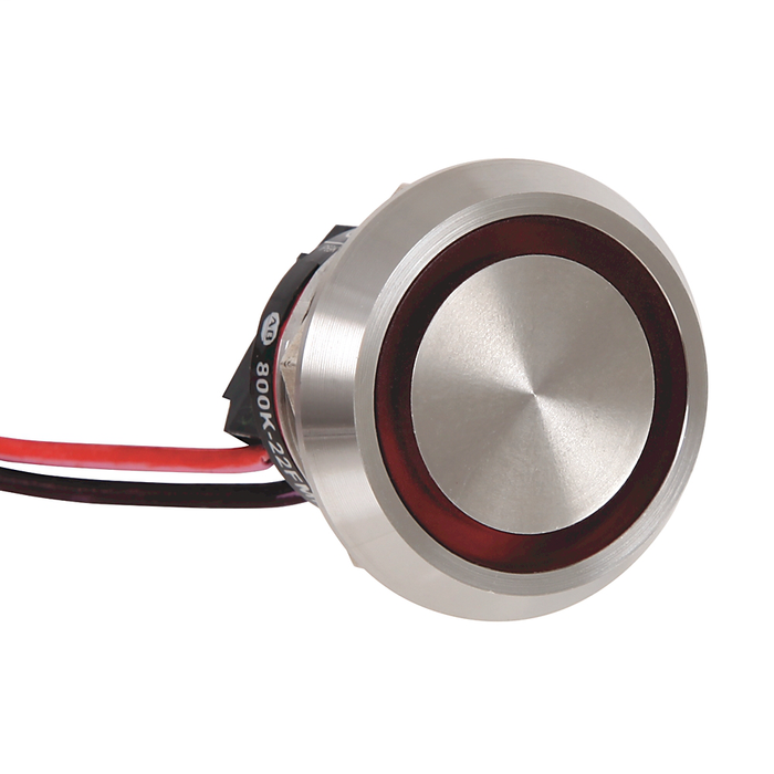800K-22FMR24X01 - 800K Piezo Operators, 22.5 mm Operator Size, Flush, Momentary Operator Type, Red, 24V DC, 1 N.C. Contact Block, No Engraving