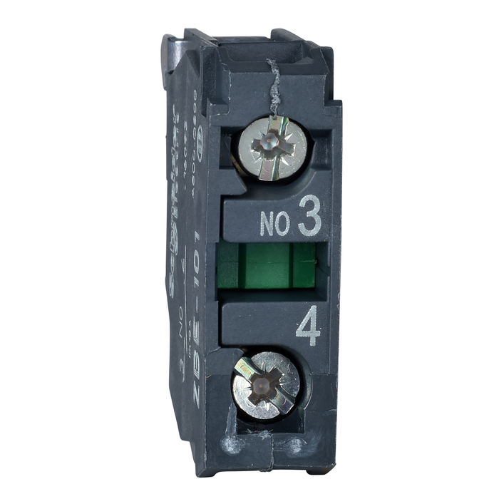 ZBE101TQ - Contact block, Harmony XB4, Harmony XB5, single contact, standard contact, silver alloy, screw clamp terminals, 1NO