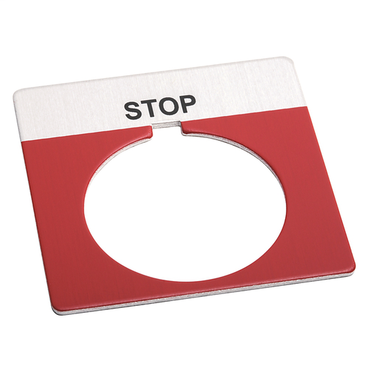 800T-X550 - Placa de leyenda 800T, estándar STOP (roja), cantidad por paquete: 1, gris