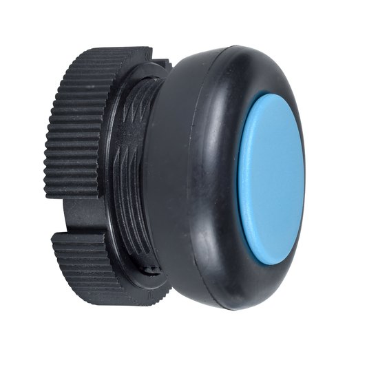 XACA9416 - Push button head, Harmony XAC, plastic, blue, booted, spring return