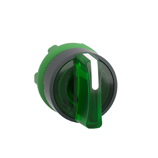 ZB5AK1833 - Cabezal para selector iluminado, Harmony XB5, plástico gris oscuro, mango verde, 22 mm, LED universal, 3 posiciones, de derecha a centro