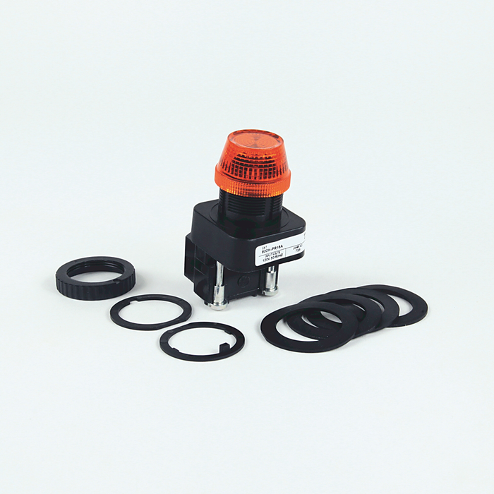800HC-PR16W - 30.5mm Type 4/4X/13 Pilot Light, Xfmr, No Test Option, Incand., White, 120V AC 50/60 Hz, Finger Safe Guards