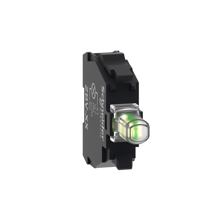 ZBVG1 - Light block, Harmony XB4, Harmony XB5, for head 22mm, universal LED, screw clamp terminals, 110...120V AC