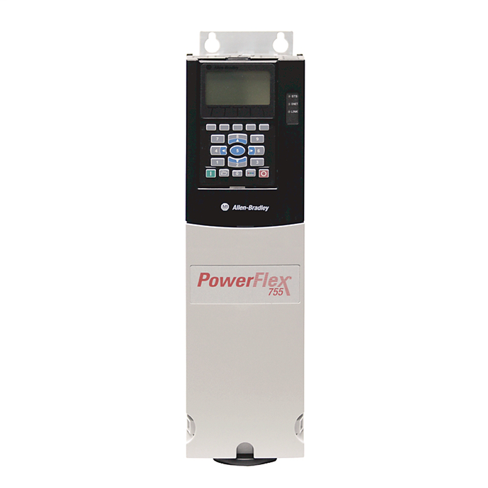 20G11RD014AA0NNNNN - PowerFlex 755 AC Drive, with Embedded Ethernet/IP, Air Cooled, AC Input with DC Terminals, Open Type/Frame 1, 14 Amps, 10HP ND, 7.5HP HD, 480 VAC, 3 PH, Frame 1, Filtered, CM Jumper Removed, DB Transistor, Blank (No HIM)