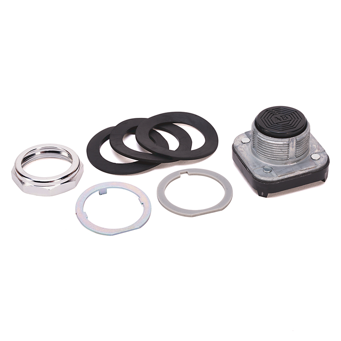 800T-A2AV - 30.5mm Type 4/13 Mom. Contact PB, Non-Illum., Black, Flush Hd, 1 NO-1 NC PenTUFF