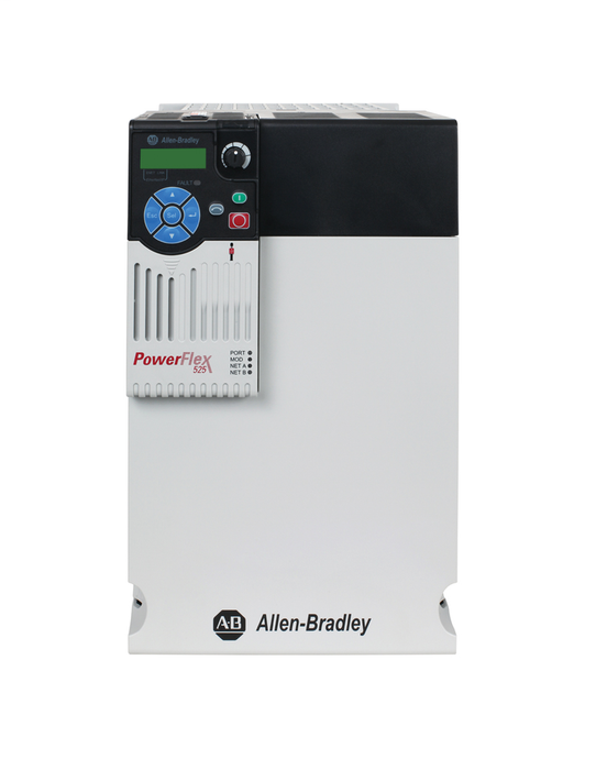 25B-E027N104 - PowerFlex 525 AC Drive, with Embedded EtherNet/IP and Safety, 600 VAC, 3 Phase, 25 HP, 18.5 kW Normal Duty; 20 HP, 15 kW Heavy Duty, Frame E, IP20 NEMA / Open Type, No Filter