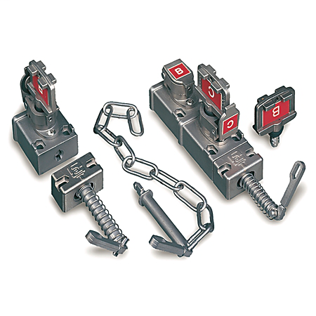 440T-MDALJ10PNPP - Access Interlock - Dual Key with Eject Key, Standard Key Code Labeling, Lever Actuator. Primary key trapped, Secondary spring eject key.