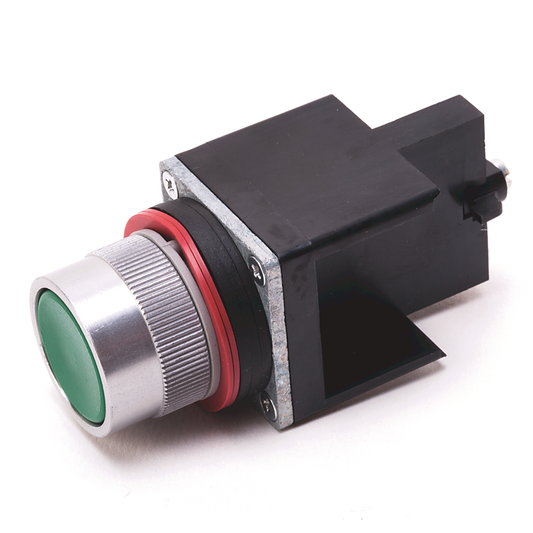 800MR-A1 - 800MR Momentary Contact Push Button Units, Non-Illuminated, Flush Head, Green, No Contacts
