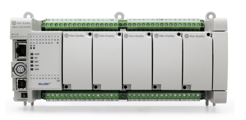 2080-LC50-48QBB - Micro850 Controller, 28-24V DC/V AC Input, 20-24V DC Source Output Controller