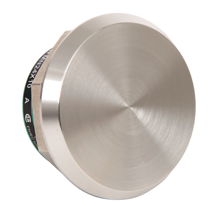 800K-30FMN24X10E100J - 800K Piezo Operators, 30.5 mm Operator Size, Flush, Momentary Operator Type, Non-illuminated, 24V DC, 1 N.O. Contact Block, Custom text - font size 20 pt