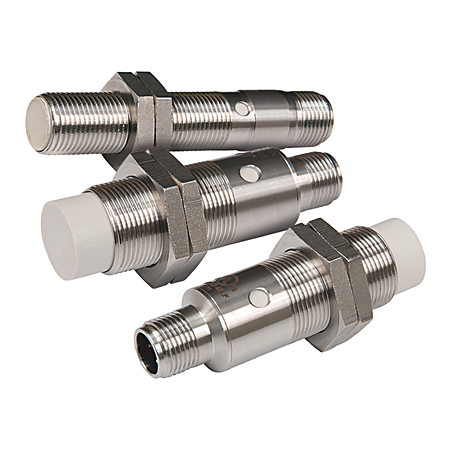 871TS-D5BN18-D4 - Sensor de proximidad, diámetro de 18 mm, cuerpo roscado de acero inoxidable 316L, distancia de detección de 5 mm, blindado, NA y NC, disipador (NPN), micro QD (CC)