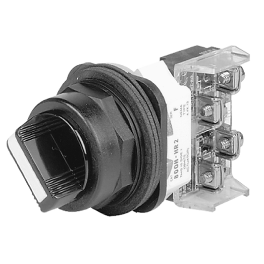 800H-NR2KP4 - 800H 4 Position Selector Switch, White, Std. Knob Maint., 4 Position, Cam and Contact Blocks, Code R for 800H