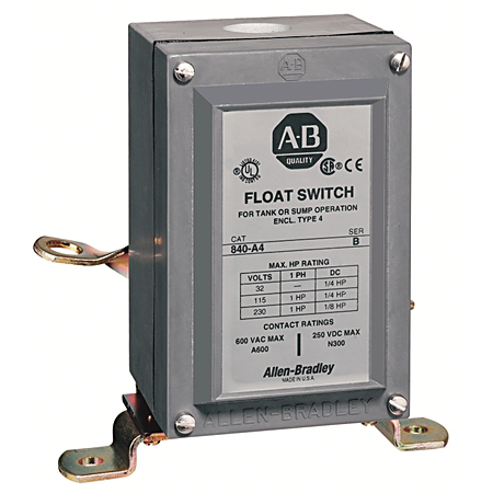 840-A1 - 840 Automatic Float Switch, Style A - Industrial Switch, Low Operating Force, Convertable for Tank or Sump Operation, Type 1 enclosure, Standard contacts