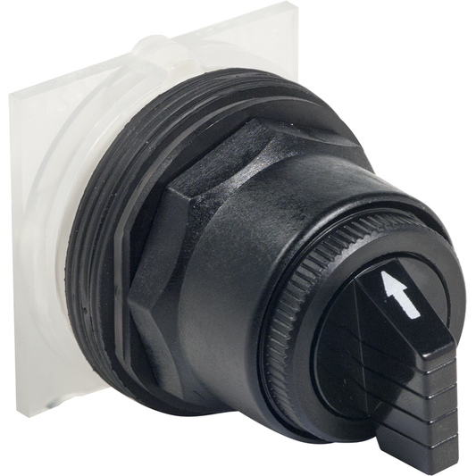 9001SKS63B - Selector switch head, Harmony 9001SK, plastic, standard handle, black, 30mm, 3 positions, spring return left to center