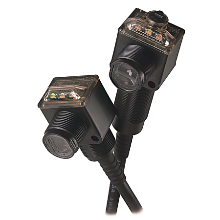 42EF-D2MPAK-A2 - PHOTOSWITCH Photoelectric Sensor, RightSight, Standard Diffuse, Red, DC - 2 Complementary LO/DO Outputs, Source (PNP), 2m (6.5ft) cable, IO-Link Enabled