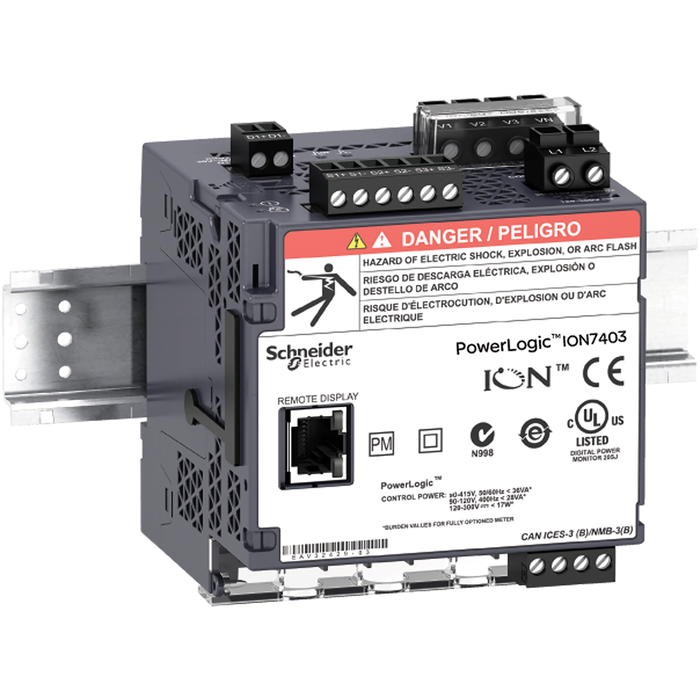 METSEION7413 - PowerLogic ION7410 LV DC - DIN rail mount - utility meter base