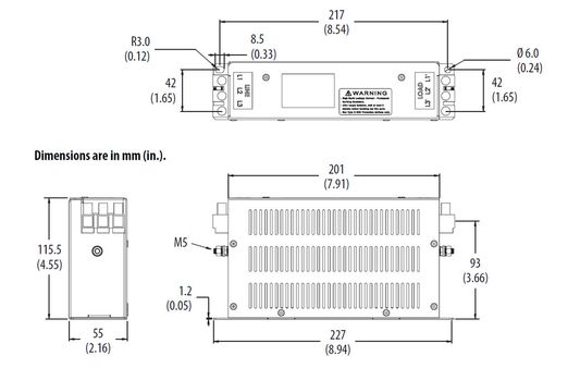 2198-DB20-F - 20 Amp three phase EMC line filter, Kinetix 5500