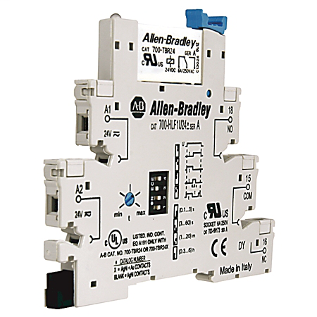 700-HLF1U24 - 700-HL Electromechanical Timing Relay Output, SPDT (1 C/O), w/ Screw Terminals, 24V AC/DC, Touch Safe Terminal Construction, Pkg. Qty. of 10
