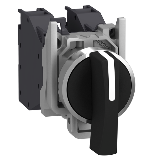 XB4BJ53GEX - Selector switch, Harmony XB4 - ATEX D, metal, 22mm, 3 positions, black long handle, spring return, screw clamp terminals, 2NO