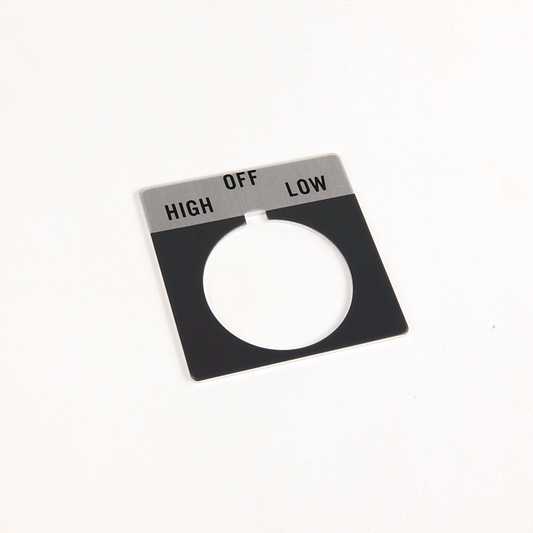 800T-X514 - 800T Legend Plate,StandardHIGH-OFF-LOW, Package Quantity 1, Gray