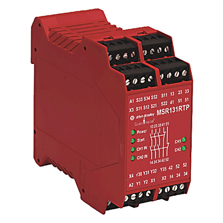 440R-C23139S - Relés de seguridad de función única 440R, 2 NC, 2 PNP de estado sólido, 3 NA, 24 V CC, extraíbles, con configuración de reinicio automático/manual o manual monitoreado