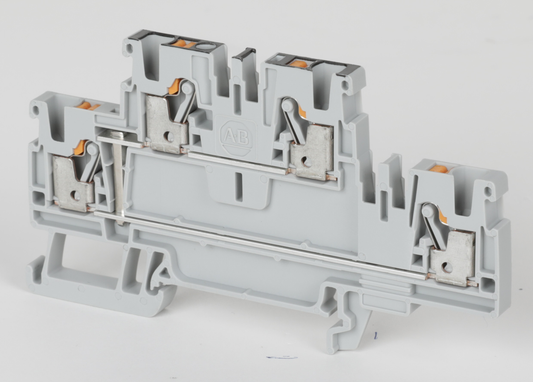 1492-PD3C-BL - 1492-P Push-in Terminal Blocks, 2.5 mm² (AWG 28 - AWG 12), 20 A, Feed-Through, Multi-Level, 2 Points On One Side, 2 Points On Other Side