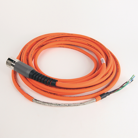 2090-CPWM7DF-16AA09 - SpeedTEC Cable, Motor Power Only, SpeedTec DIN Connector, Drive-end, Flying-lead, 16 AWG, Standard (Non-Flex), 9 Meters