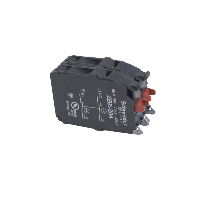 ZBE204 - Double contact block, Harmony XB4, silver alloy, screw clamp terminal, 2NC