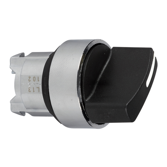 ZB4BD2TQ - 22mm push button, Harmony ZB4, metal base, non illuminated 2 position selector switch, black knob, bulk packed 100