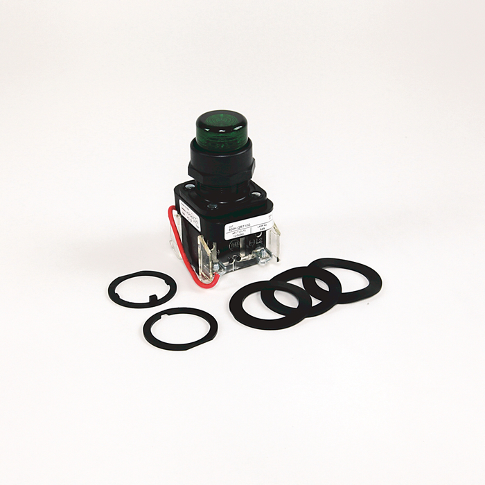 800HC-QRTH2R - 30.5mm Type 4/4X/13 Pilot Light, LED, Red, 12-130V AC/DC, 1 NO-1 NC, Finger Safe Guards