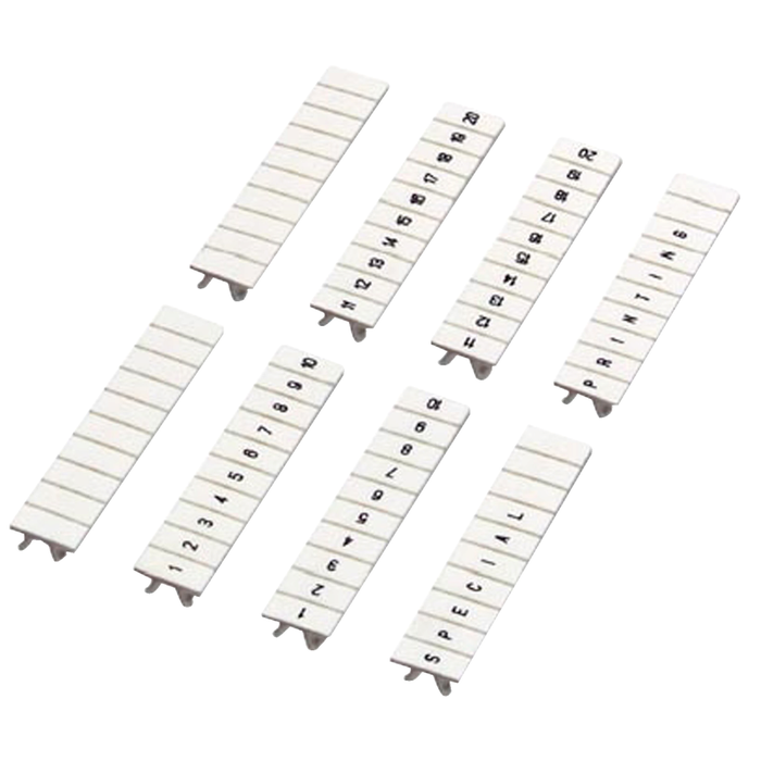 NSYTRAB510 - Marking strip, Linergy TR, clip in type, 5mm, printed characters 1 to 10, printed horizontal, white, Set of 10