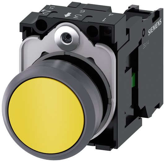 3SU11300AB301BA0 - PUSHBUTTON, MOM, YEL, FLUSH