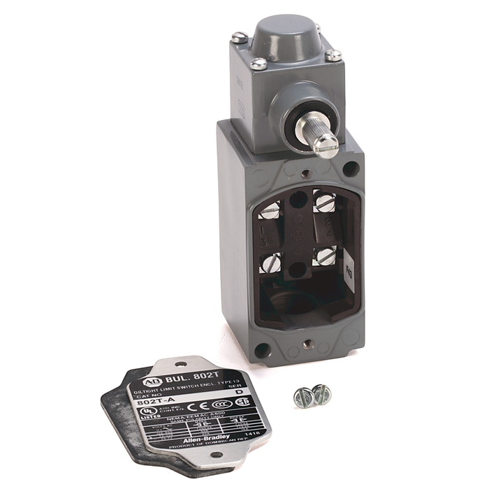 802T-H2N - Limit Switch, NEMA Type 4 and 13 Oiltight Construction, Non-Plug-In, Lever Type, Spring Return, High Operating Torque, 2-Circuit, CCW operation only, lever can be moved CW, Whole Switch, 120V AC Indicating Light