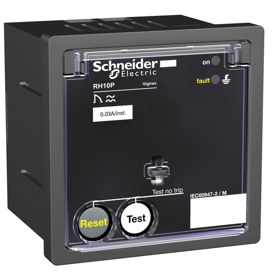 56205 - Relé de protección de corriente residual, VigiPacT RH10P, 300 mA, 12/24 V CA 50/60 Hz, 12/48 V CC, montaje en panel frontal