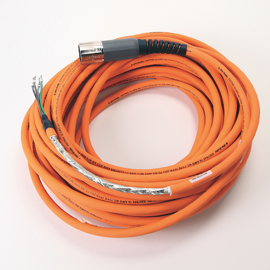 2090-CPWM7DF-16AF20 - Cable SpeedTEC, solo alimentación del motor, conector DIN SpeedTec, extremo de accionamiento, cable flexible, 16 AWG, 20 metros