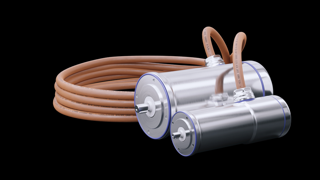 VPH-B1003F-CJ02D07 - VPH Hygienic Servo Motor, 480V AC, 100mm Bolt Circle Frame Size, 3 (Three) Magnet Stacks, F Winding, 4500-6600 RPM Rated Speed, 18 bit Single-turn Digital High Resolution Encoder, Keyed Shaft, Flying Leads, No Holding Brake