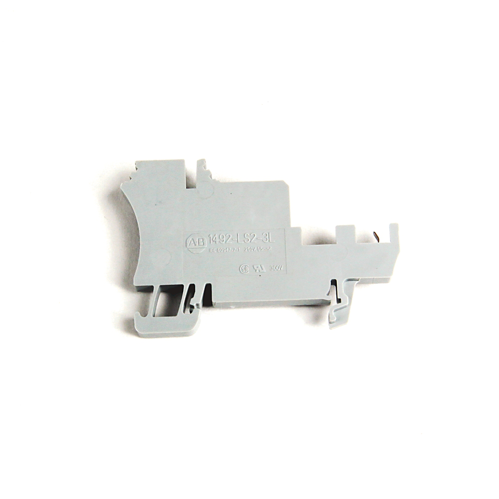 1492-LS2-3 - Spring Clamp Terminal Block,Three Conductor Sensor Block Base (3 Circuits),4 mm (# 22 AWG - # 10 AWG),Without LED,Gray (Standard)