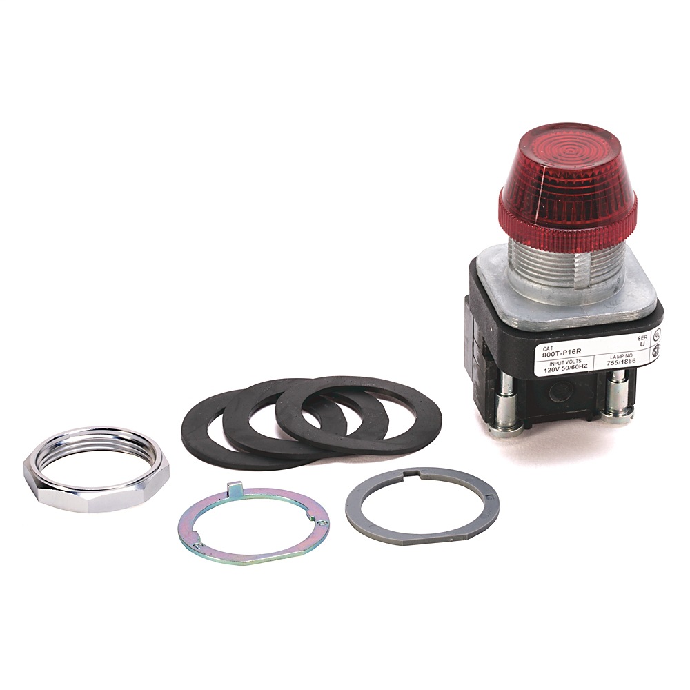 800T-P26G - 30.5mm Type 4/13 Pilot Light, Xfmr, No Test Option, Incand., Green, 240V AC 50/60 Hz