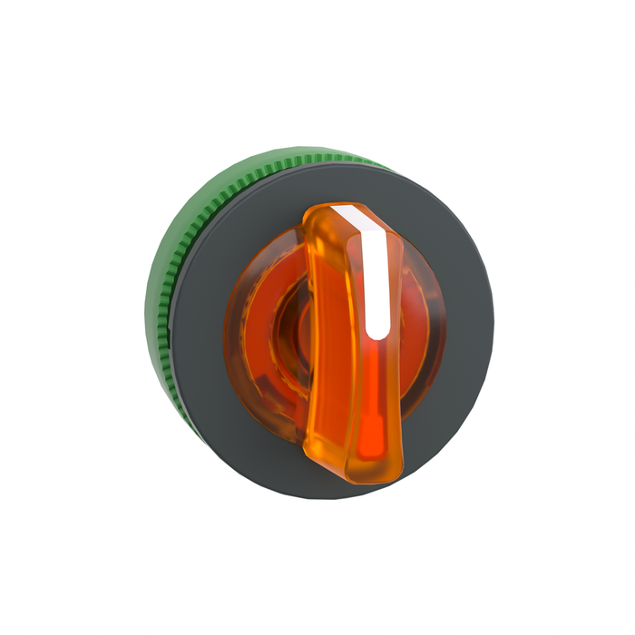 ZB5FK1553 - Head for illuminated selector switch, Harmony XB5, plastic, orange handle, universal LED, 3 positions, to center