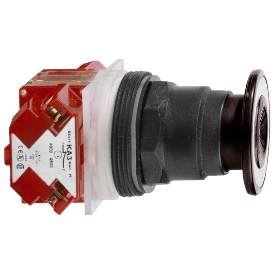 9001SKR9BH13 - Push-button, Harmony 9001SK, plastic, mushroom 41mm, black, 30mm, 2 positions, push-pull, 1 C/O