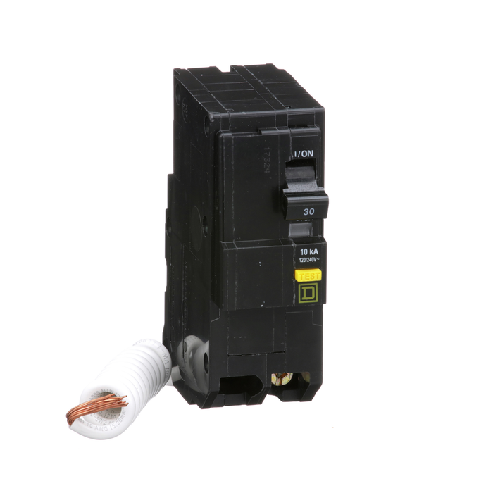 QO230GFI - Mini circuit breaker, QO, 30A, 2 pole, 120/240VAC, 10kA, 6mA grd fault A, pigtail, plug in mount (Qty. 33)