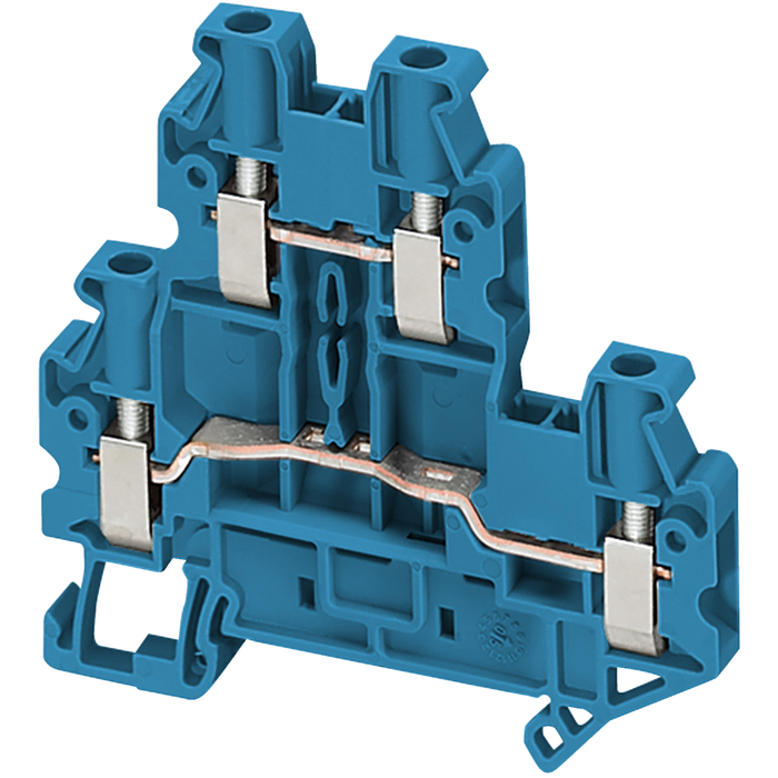 NSYTRV44DBL - SCREW TERMINAL, DOUBLE LEVEL, 4 POINTS, 4MM² , BLUE (Qty. 50)