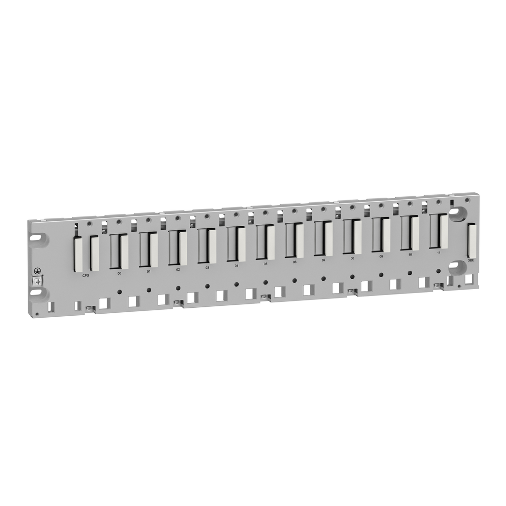 BMXXBP1200 - rack, Modicon M340 automation platform, 12 slots, panel, plate or DIN rail mounting
